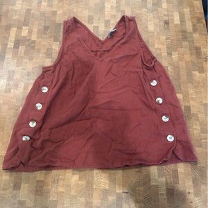 Boutique Button Tank Crimson Size Small